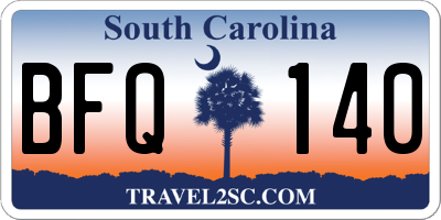 SC license plate BFQ140