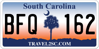 SC license plate BFQ162