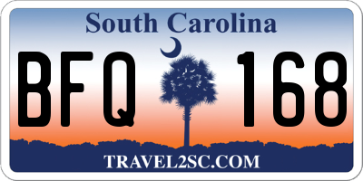 SC license plate BFQ168