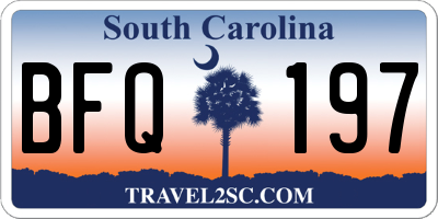 SC license plate BFQ197