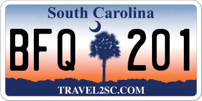 SC license plate BFQ201