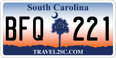 SC license plate BFQ221