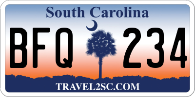SC license plate BFQ234