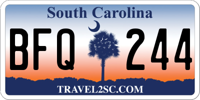 SC license plate BFQ244
