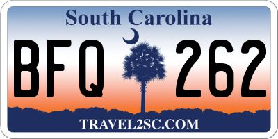 SC license plate BFQ262