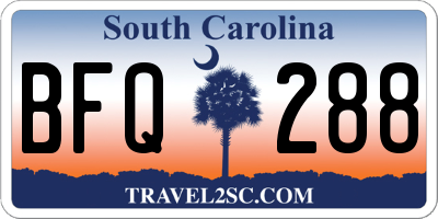 SC license plate BFQ288