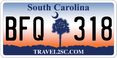 SC license plate BFQ318