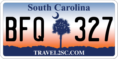 SC license plate BFQ327