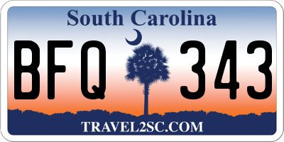 SC license plate BFQ343