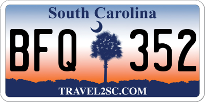 SC license plate BFQ352