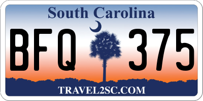 SC license plate BFQ375