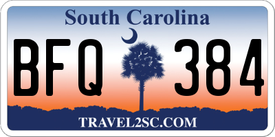 SC license plate BFQ384