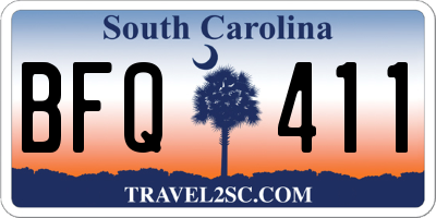 SC license plate BFQ411
