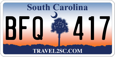SC license plate BFQ417