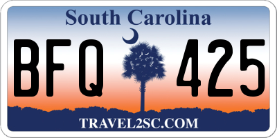 SC license plate BFQ425