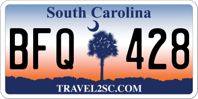 SC license plate BFQ428
