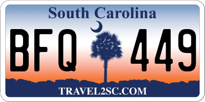 SC license plate BFQ449