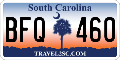 SC license plate BFQ460