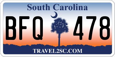 SC license plate BFQ478