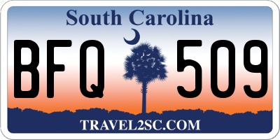 SC license plate BFQ509