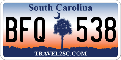 SC license plate BFQ538