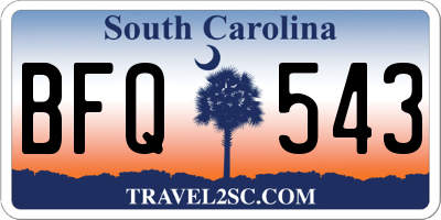 SC license plate BFQ543