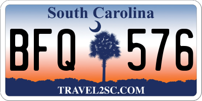 SC license plate BFQ576