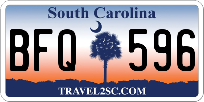 SC license plate BFQ596