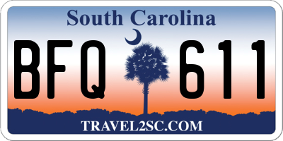 SC license plate BFQ611