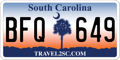 SC license plate BFQ649
