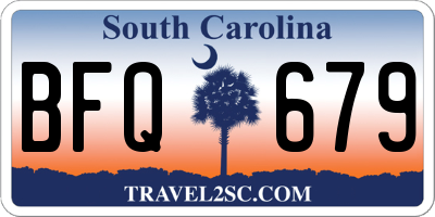 SC license plate BFQ679