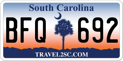 SC license plate BFQ692