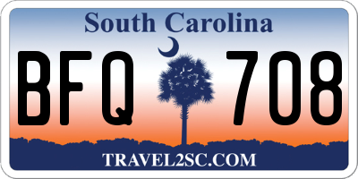SC license plate BFQ708