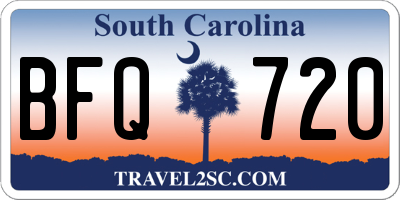 SC license plate BFQ720