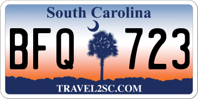 SC license plate BFQ723
