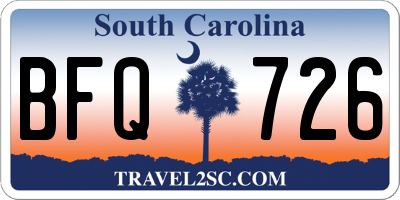 SC license plate BFQ726