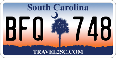 SC license plate BFQ748