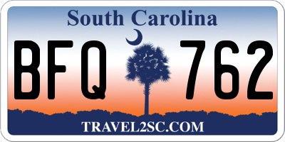 SC license plate BFQ762