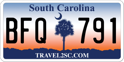 SC license plate BFQ791