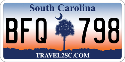 SC license plate BFQ798
