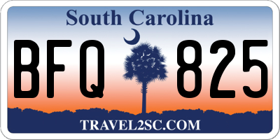 SC license plate BFQ825