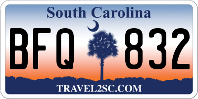 SC license plate BFQ832