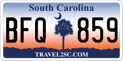 SC license plate BFQ859