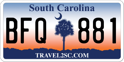 SC license plate BFQ881
