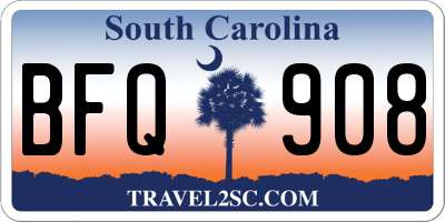SC license plate BFQ908