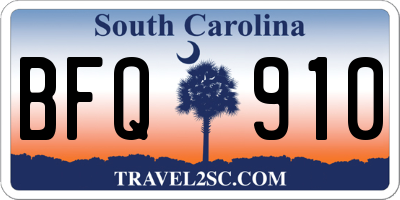 SC license plate BFQ910