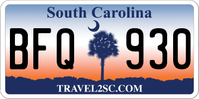 SC license plate BFQ930