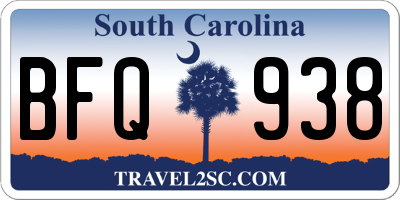 SC license plate BFQ938