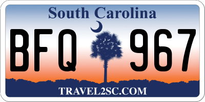 SC license plate BFQ967