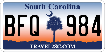 SC license plate BFQ984